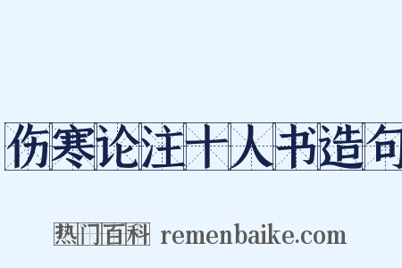 伤寒论注十人书造句是什么意思的图片